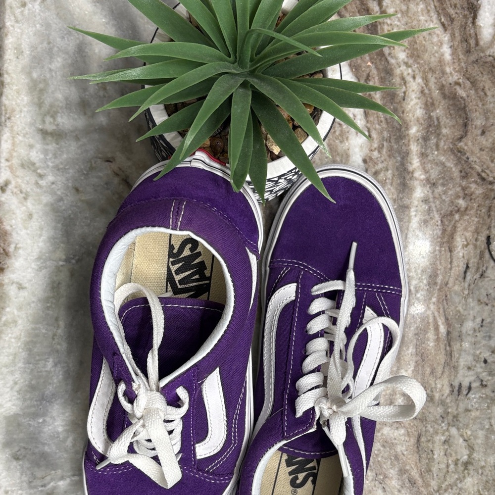 Vans Classic Purple and White Sneakers